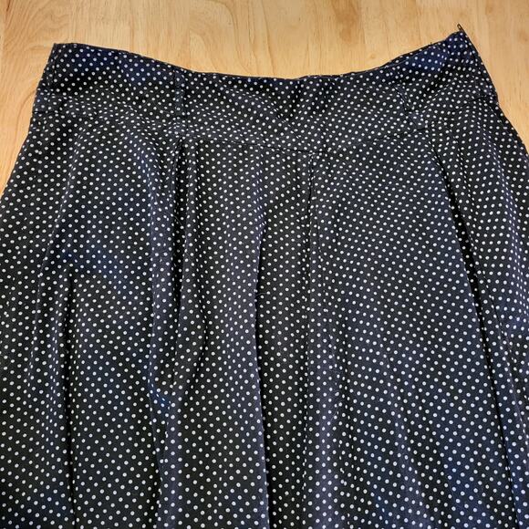 Cato 100% Cotton Size 10 Black Polka Dot A-line Knee Length Skirt Side Zip - Picture 4 of 4